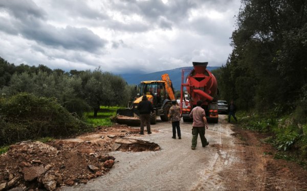 Καθίζηση στην Επ.Ο. Σάμης – Πουλάτων. Άμεση παρέμβαση από τον Δήμο Σάμης