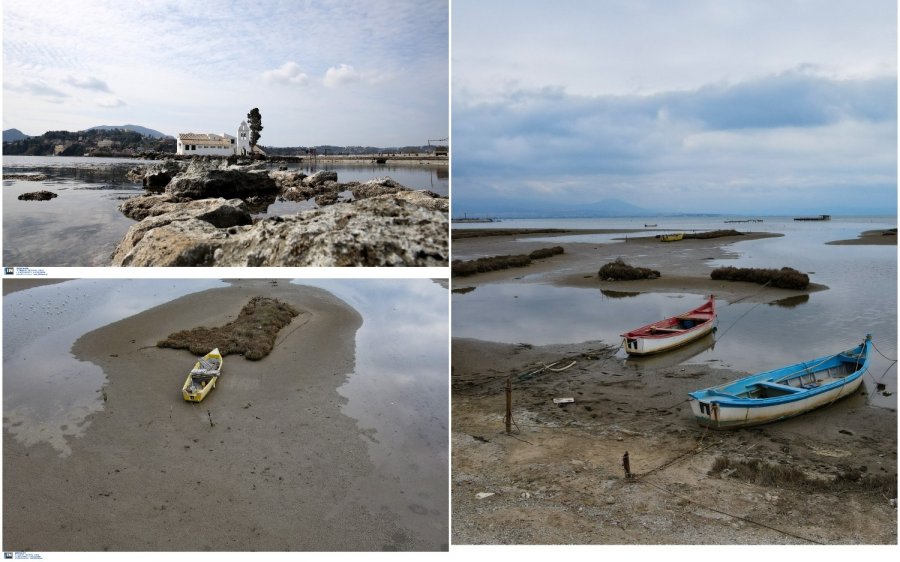 Εξαφανίστηκε η θάλασσα στην Κέρκυρα - Εικόνες με το φαινόμενο της άμπωτης σε περιοχές της Ελλάδας