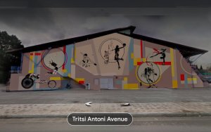 Διονύσης Μινέτος: "Ομορφαίνει το Κλειστό Γυμναστήριο Αργοστολίου με τοιχογραφίες μεγάλης κλίμακας (Street Art)!"