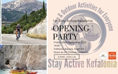 Ξεκινάει το 1ο Stay Active Kefalonia! Την Παρασκευή 22/9 το Opening Party στο Αργοστόλι!