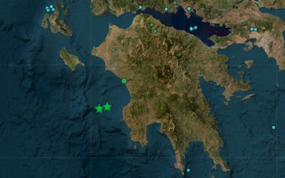 Δίδυμοι σεισμοί 5,7 ρίχτερ ανοιχτά της Ηλείας