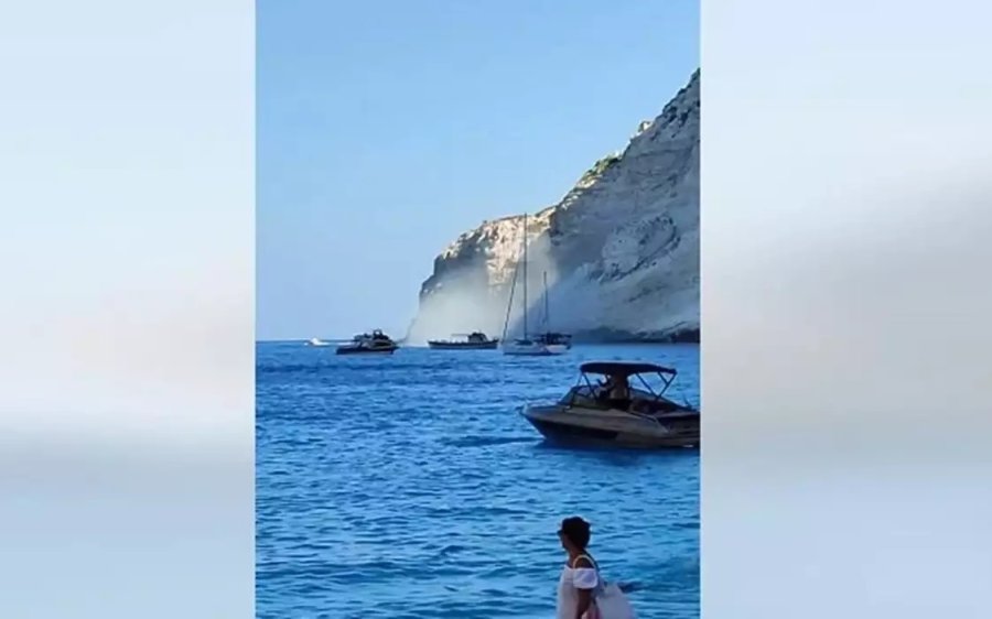 Ζάκυνθος: Πτώση βράχων στο Ναυάγιο λίγη ώρα μετά το σεισμό της Κεφαλονιάς- Απαγορεύτηκε η αποβίβαση επισκεπτών στην παραλία