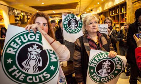 UK Uncut protesters shut down Starbucks shops