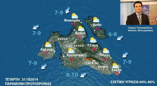 Με 10 μποφόρ θα γιορταστεί η παραμονή Πρωτοχρονιάς στην Κεφαλονιά... Ήλιος με "δόντια" την Πρωτοχρονιά (Πρόγνωση)