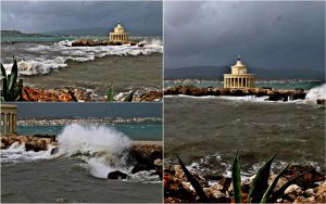 Eντυπωσιακά κύματα στο Φανάρι του Αργοστολίου (εικόνες)