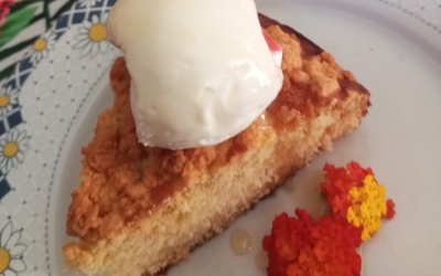 Φανταστικό κέικ γεμιστό με μαρμελάδα βερίκοκο (apricot crumble) από την Σία Λαδά