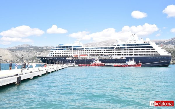 Tο Κρουαζιερόπλοιο Azamara Pursuit, σήμερα στο Αργοστόλι! (εικόνες/video)