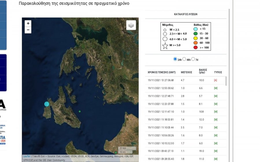 Σεισμική δόνηση 4,8 Ρίχτερ στην Κεφαλονιά