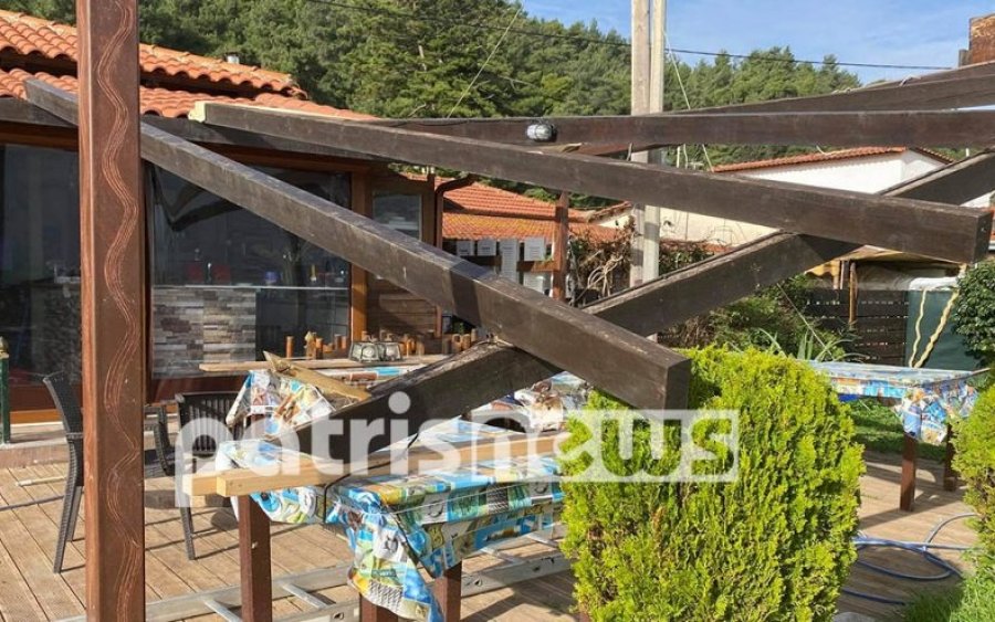 Σοβαρές ζημιές σε καταστήματα στο Κατάκολο μετά το πέρασμα ανεμοστρόβιλου
